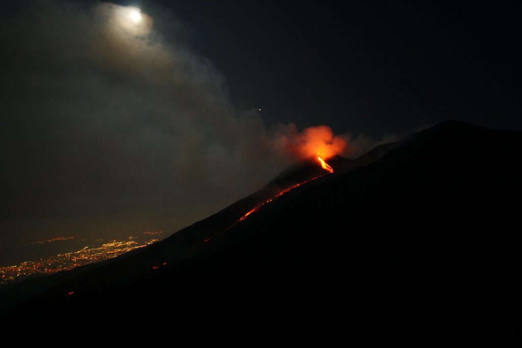 Etna vulkaan na meer dan 1 jaar uitgebarsten! | Etna Sicilië